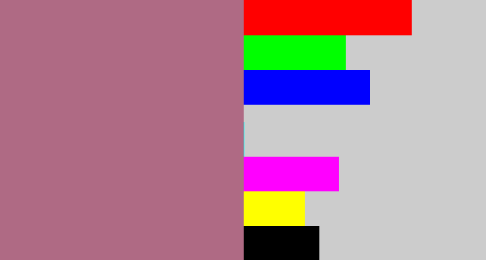 Hex color #af6a84 - mauve