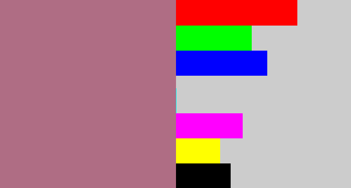 Hex color #af6d84 - mauve