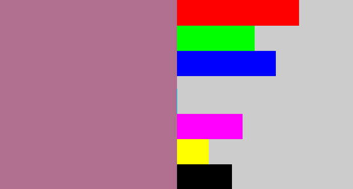 Hex color #af6f8f - mauve