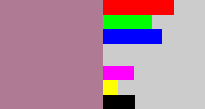 Hex color #af7b94 - mauve