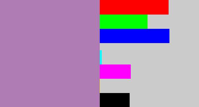 Hex color #af7bb3 - soft purple