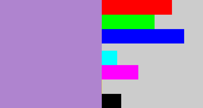 Hex color #af84cf - pale purple