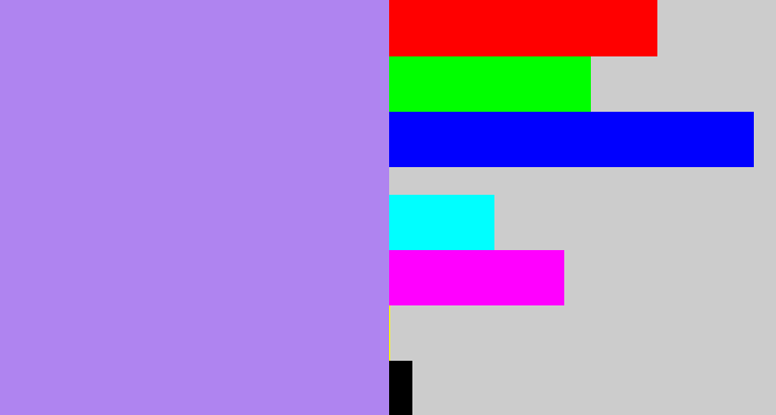 Hex color #af84f0 - light purple