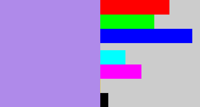 Hex color #af8aea - pale purple