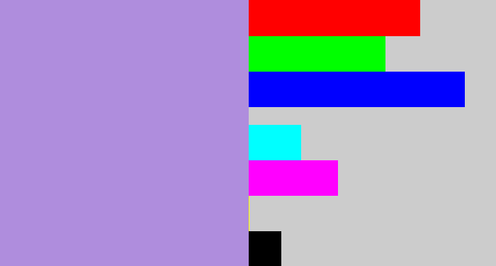 Hex color #af8ddd - pale purple