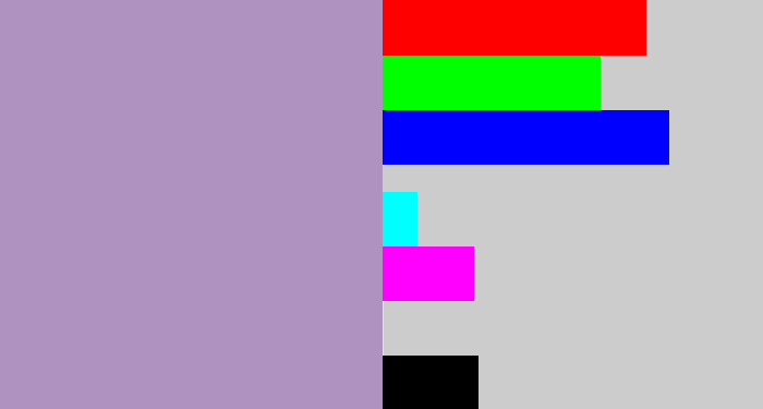 Hex color #af92c0 - pale purple