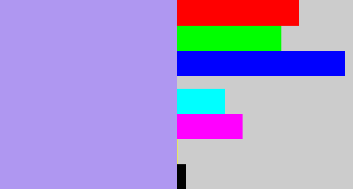 Hex color #af97f1 - lavender