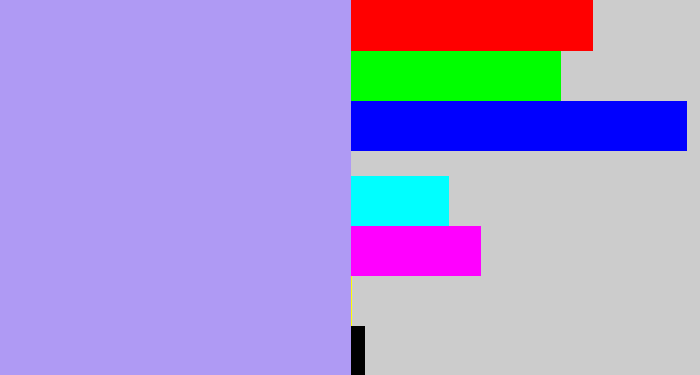 Hex color #af9af4 - lavender