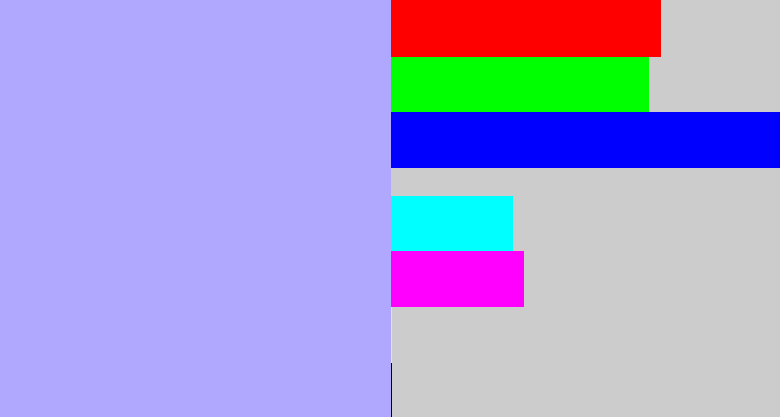Hex color #afa8fe - pastel blue