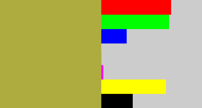 Hex color #afac3f - booger
