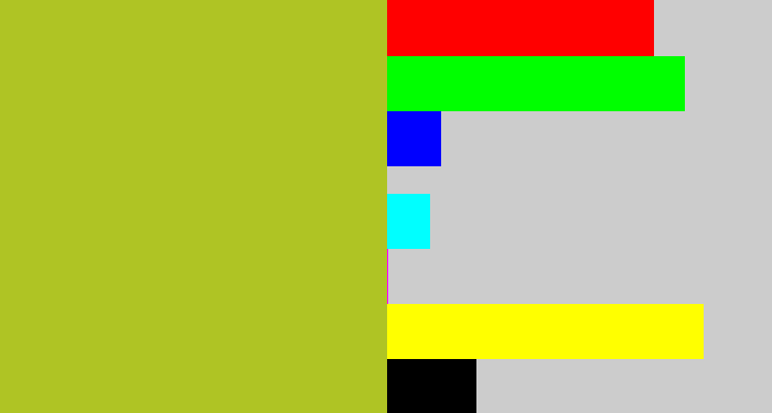 Hex color #afc424 - pea