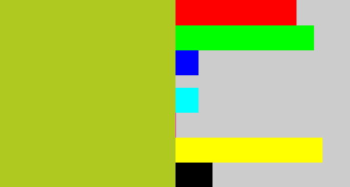 Hex color #afc921 - pea