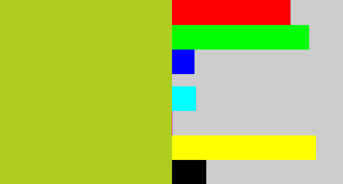 Hex color #afcc21 - pea