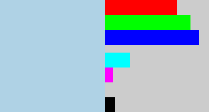 Hex color #afd2e5 - light blue grey