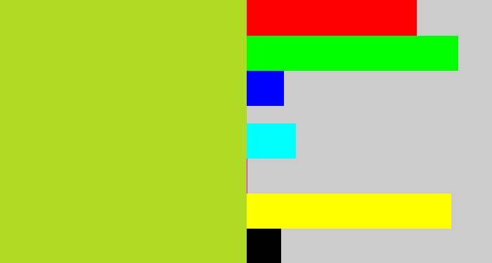 Hex color #afdb25 - yellowish green