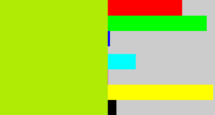 Hex color #afeb04 - lemon green