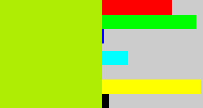 Hex color #afed05 - lemon green