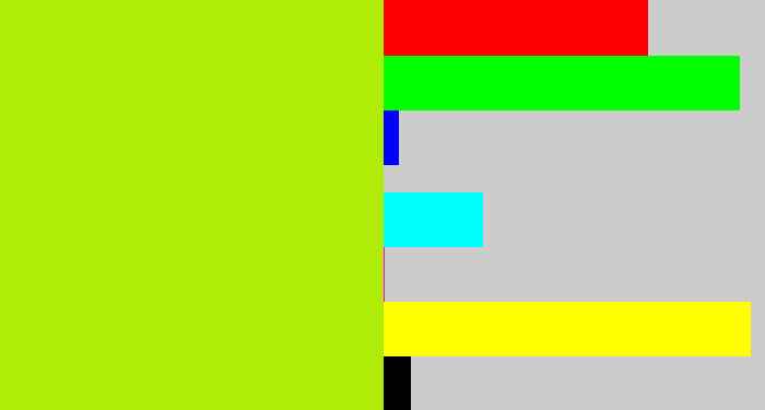Hex color #afed09 - lemon green