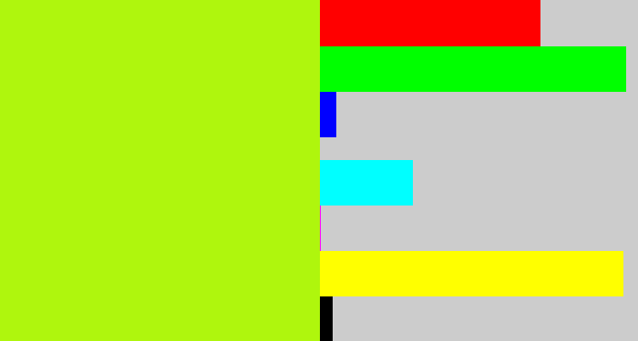 Hex color #aff60d - lemon green