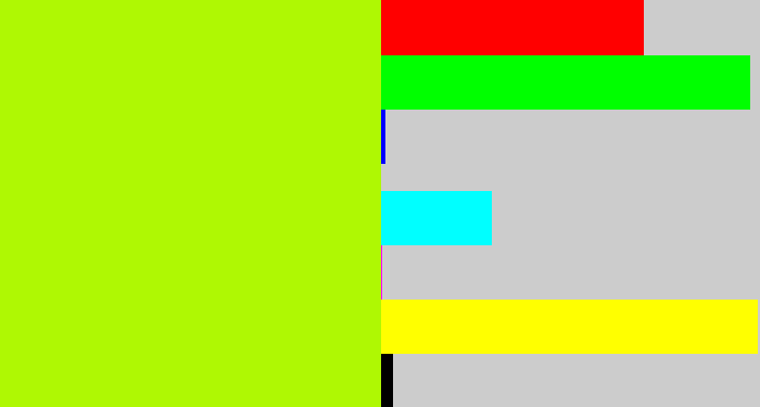 Hex color #aff803 - lemon green