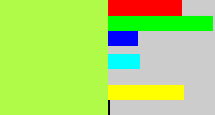 Hex color #affb48 - lime