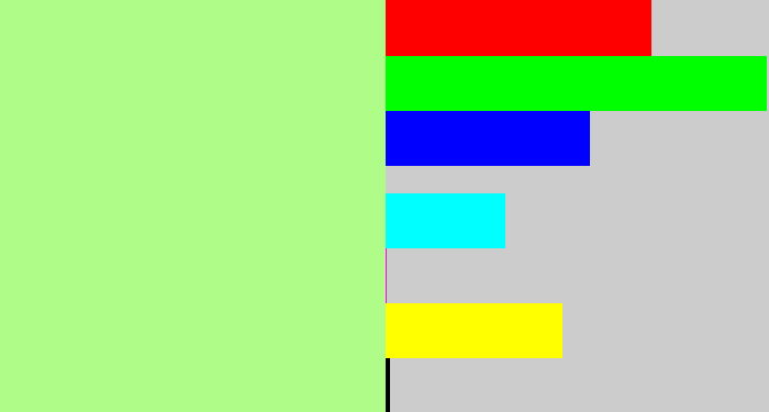 Hex color #affd88 - pale light green