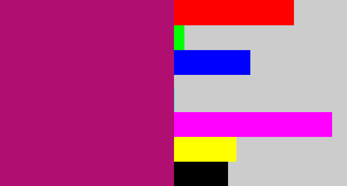 Hex color #b00f71 - magenta