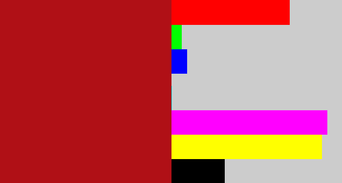 Hex color #b01016 - darkish red