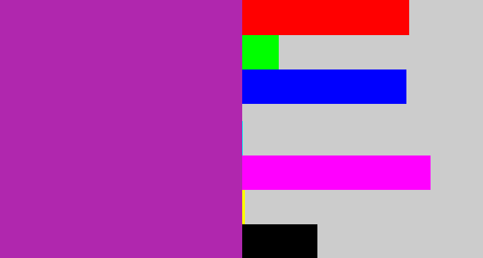 Hex color #b027ae - barney
