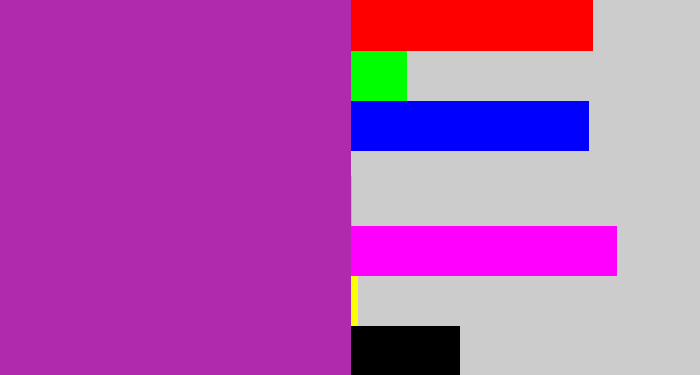 Hex color #b02aad - barney