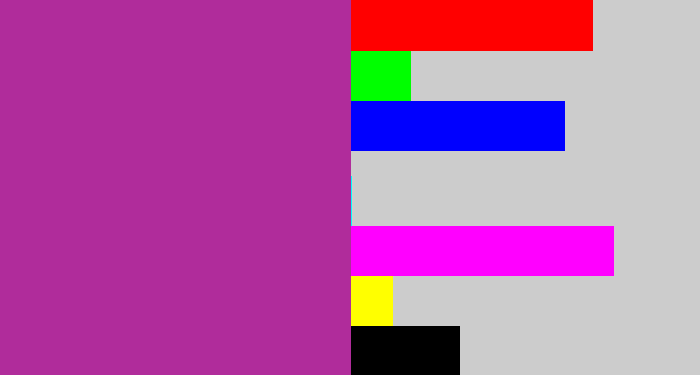 Hex color #b02c9b - ugly purple