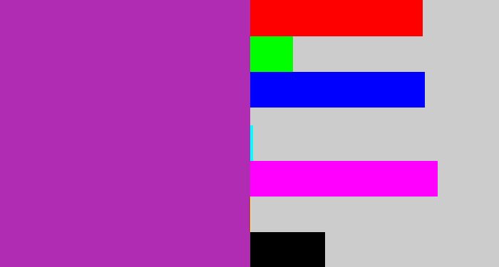 Hex color #b02cb2 - barney