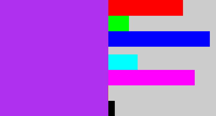 Hex color #b030f0 - electric purple