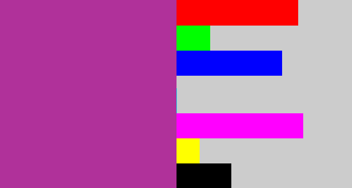 Hex color #b0319a - ugly purple