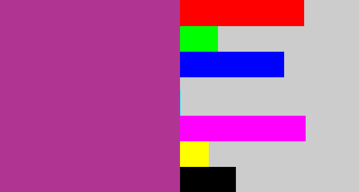 Hex color #b03593 - ugly purple