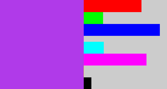 Hex color #b03ae9 - lightish purple