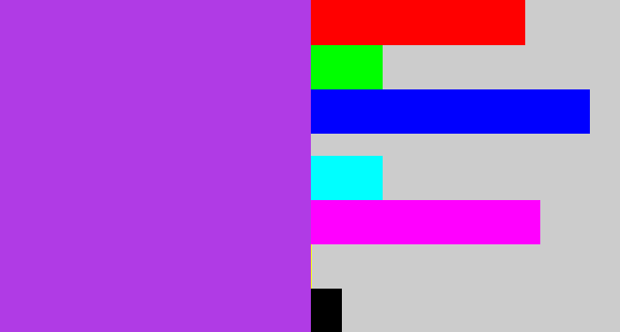 Hex color #b03be5 - lightish purple