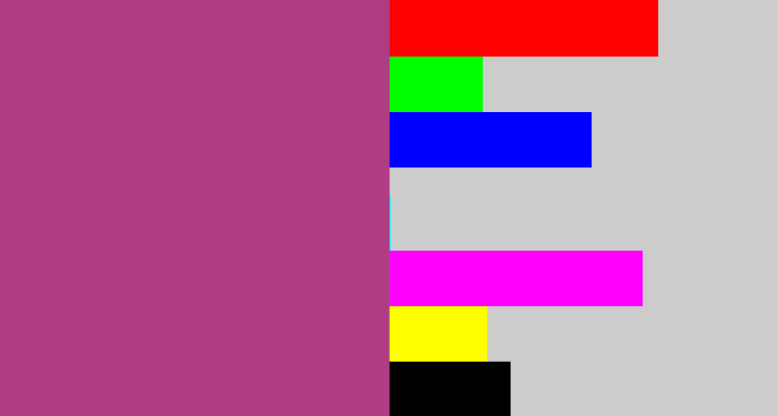 Hex color #b03d84 - ugly purple