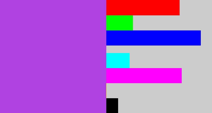 Hex color #b041e2 - lightish purple