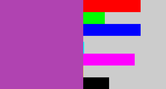 Hex color #b043b1 - ugly purple