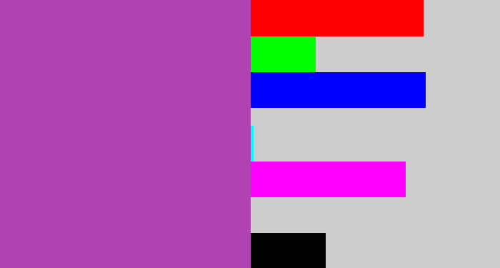 Hex color #b043b2 - ugly purple