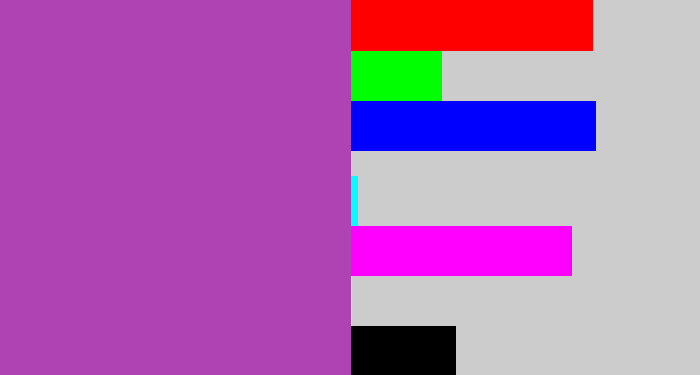 Hex color #b043b3 - ugly purple
