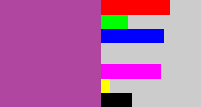 Hex color #b046a0 - ugly purple