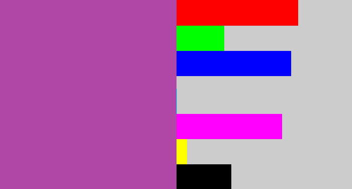 Hex color #b046a5 - ugly purple