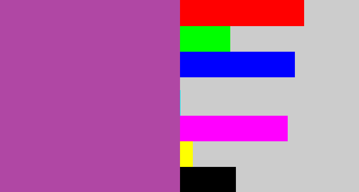 Hex color #b047a4 - ugly purple