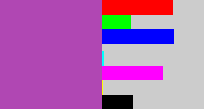 Hex color #b047b3 - ugly purple