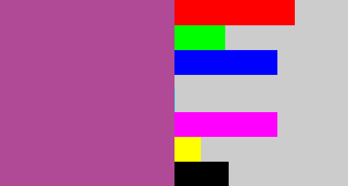 Hex color #b04996 - ugly purple