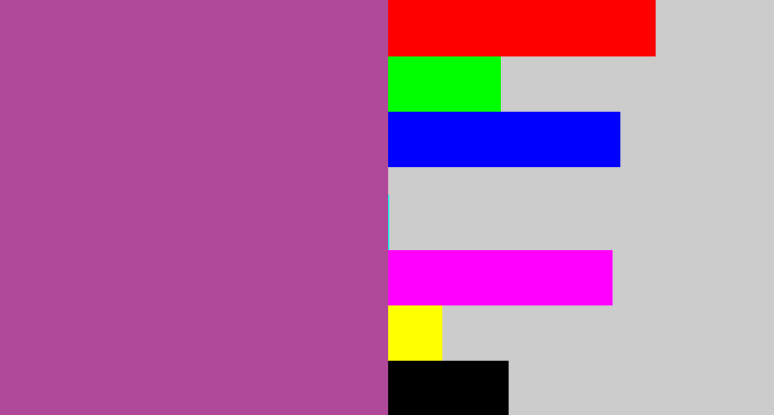 Hex color #b04a98 - ugly purple