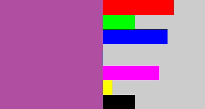 Hex color #b04fa1 - ugly purple