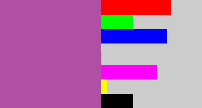Hex color #b050a5 - ugly purple